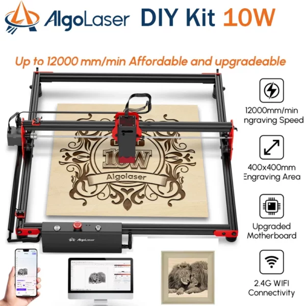 Algolaser DIYKIT 10W Laser Engraving Cutting Machine Woodworking Machine for Acrylic Stainless Steel With Wifi Offline Control