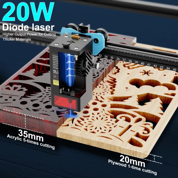 Twotrees TTS-20 Max Metal Laser Engraving Machine Work Area 600x600mm Laser Cutting Machine For Cutting MDF Acrylic Leather Wood - Image 3